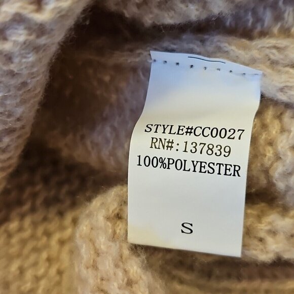 Chunky Teddy Bear Sweater Womens S Crochet Beige Cropped Cardigan Debut Animal - Picture 9 of 10